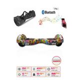 CityMate Elektrikli Kaykay Full Ledli Hoverboard Bluetooth Hoparlörlü 6.5 Inch Çanta Hediyeli D22