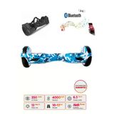 Citymate Elektrikli Kaykay Hoverboard 6.5 Inch Mavi Kamuflaj Grafity Desenli Akıllı Dengeli Çanta Hediyeli D03