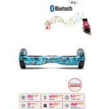 Citymate Elektrikli Kaykay Hoverboard 6.5 Inch Mavi Kurukafa Grafity Desenli Akıllı Dengeli D20