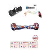 CityMate Elektrikli Kaykay Hoverboard Bluetooth Hoparlörlü 6.5 İnç Grafiti D09 - Çanta Hediye