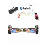 CityMate Elektrikli Kaykay Hoverboard Bluetooth Hoparlörlü 6.5 İnç Grafiti D19 - Çanta Hediye