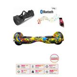 CityMate Elektrikli Kaykay Hoverboard Bluetooth Hoparlörlü 6.5 İnç Grafiti D21 - Çanta Hediye