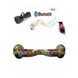 CityMate Elektrikli Kaykay Hoverboard Bluetooth Hoparlörlü 6.5 İnç Grafiti D22- Çanta Hediye