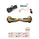 CityMate Elektrikli Kaykay Hoverboard Bluetooth Hoparlörlü 6.5 İnç Grafiti D25 - Çanta Hediye