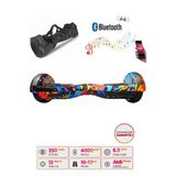 CityMate Elektrikli Kaykay Hoverboard Bluetooth Hoparlörlü 6.5 İnç Grafiti D26 - Çanta Hediye