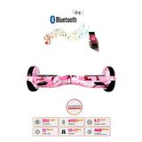Citymate Elektrikli Kaykay Scooter Hoverboard 6.5 Inch Pembe Kamuflaj Grafity D05
