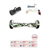 Citymate Hoverboard Elektrikli Kaykay Full Ledli Bluetooth Hoparlörlü 6.5 Inch Çanta Hediyeli Yeşil Kamuflaj D07
