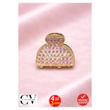 cityvision Taşlı Çan Formlu Gold Mini Kadın Saç Tokası – Renkli Işıltılı Metal Mandal Toka 2 cm