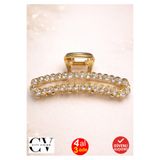 cityvision Taşlı Gold Metal Saç Tokası – Işıltılı ve Zarif Mandal Toka 7 cm