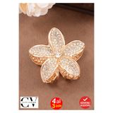 cityvision Taşlı Lotus Model 5 cm Metal Mandal Saç Tokası - Şık ve Dayanıklı