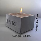 Civetta Taş Tozu 2 Li Kare Mumluk Mum - Turuncu - 1 Adet