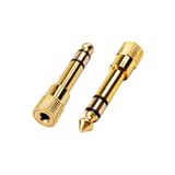 Çivi Jak Stereo Dişi Çevirici Anfi Girişi Altın - 6.3mm Erkek To 3.5mm Dişi