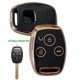 Civic C-Rv Accord Jazz Uyumlu Kumanda Anahtar Koruma Kılıfı Oto Anahtarlık 3 Tuşlu
