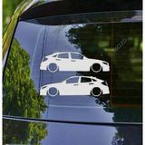 Civic Hatch 10th gen Kelebek Cam Oto Sticker 17 CM 2 Adet