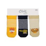 Civil Baby 10189 Civil Baby Animal 3'lü 6-18 Ay Bebek Erkek Çorap Set - Standart12 Ay