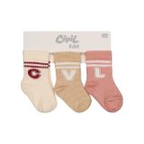 Civil Baby 10275 Civil Baby CVL 3'lü 6-18 Ay Bebek Kız Çorap Set - Standart12 Ay