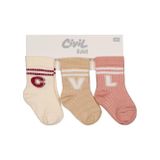 Civil Baby 10275 Civil Baby CVL 3'lü 6- Bebek Kız Çorap Set - Standart6 Ay