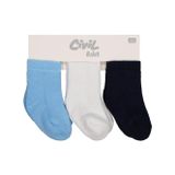 Civil Baby 10344 Civil Baby Basic Havlu 6-18 Ay 3'lü Bebek Erkek Çorap Set - Standart12 Ay