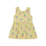 Civil Baby Ananas Empirme Kız Bebek Elbisesi, 6-9 Ay, Soft Sarı