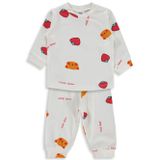 Civil Baby Ayı Çilek Empirme 6-18 Ay Pijama Takımı - Ekru