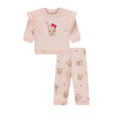 Civil Baby Ayıcık Baskılı Fiyonklu 6-18 Ay Takım - Pembe 12-18 Ay