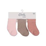 Civil Baby Basic Havlu 6-18 Ay 3'lü Bebek Kız Çorap Set - Standart