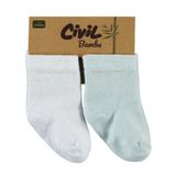 Civil Baby Bebek 2'li Çorap Set 6-18 Ay Beyaz-Mavi