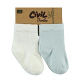 Civil Baby Bebek 2'li Çorap Set 6-18 Ay Ekru-Mavi