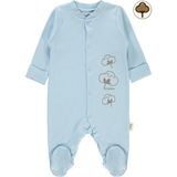 Civil Baby Bebek Organik Patikli Tulum 0-3 Ay Mavi - 0 - 1 Ay