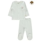 Civil Baby Bebek Organik Pijama Takımı 0-6 Ay Ekru