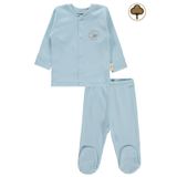 Civil Baby Bebek Organik Pijama Takımı 0-6 Ay Mavi