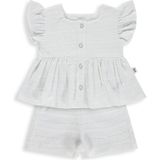 Civil Baby Brodeli Şortlu 6-18 Ay Ekru Takım