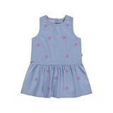 Civil Baby Çiçek Nakışlı Kız Bebek Elbisesi, Mavi, 6-9 Ay
