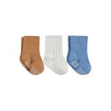 Civil Baby Çift Baskı Kaydırmaz 3'lü 6-18 Ay Bebek Erkek Çorap Set - Standart
