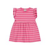 Civil Baby Çizgi Desenli Kız Bebek Elbisesi, 18-24 Ay, Fuşya