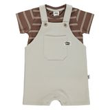 Civil Baby Çizgili Tişört 2'li Set 6-18 Ay Slopet - Bej