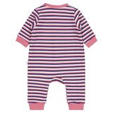 Civil Baby Çizgili ve Nice Nakışlı 6-18 Ay Pembe Tulum