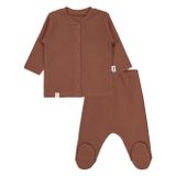 Civil Baby Düz 1-6 Ay Pijama Takımı - Kahve 1-3 Ay