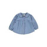 Civil Baby Fiyonk Nakışlı Kız Bebek Gömlek, 6-9 Ay, Mavi