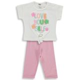 Civil Baby Garnili Çiçek Baskılı 6-18 Ay Ekru Takım