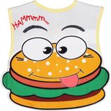 Civil Baby Hamburger Baskılı Mama Önlüğü - Ekru - Ekru - Hardal - Standart