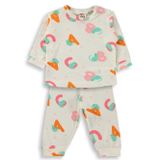Civil Baby Harf Kedi Empirme 6-18 Ay Pijama Takımı - Ekru