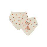 Civil Baby Kalp - Zürafa Desenli Mama Önlüğü - Fil Dişi