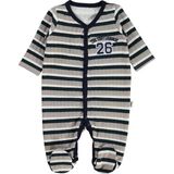 Civil Baby Kare Çizgi Empirme Patikli 1-9 Ay Tulum - Bej 3-6 Ay - Açık Vizon - 3 - 6 Ay