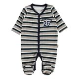 Civil Baby Kare Çizgi Empirme Patikli 1-9 Ay Tulum - Bej 9-12 Ay