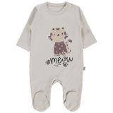Civil Baby Kedi Baskılı 1-9 Ay Tulum - Bej
