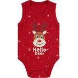 Civil Baby Kırmızı Bebek Çıtçıtlı Badi Pamuklu Malzeme ile Kolsuz Tasarım 1-18 Ay - 3 - 6 Ay