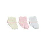 Civil Baby Kız Bebek 3'lü Çorap Set 0-6 Ay Pembe