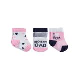 Civil Baby Kız Bebek 3'lü Çorap Set Yenidoğan Pembe