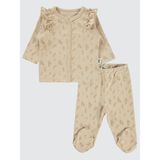 Civil Baby Kız Bebek Pijama Takımı 1-6 Ay Fildişi - Fil Dişi - 1 - 3 Ay